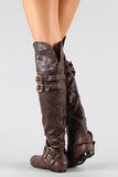 Buckle Slouchy Riding Over-The-Knee Boots