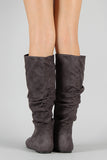 Soda Suede Slouchy Knee High Flat Boot