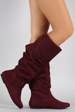 Soda Suede Slouchy Knee High Flat Boot