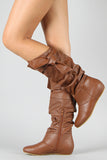 Wild Diva Lounge Knotted Slouchy Wedge Boot