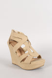 Strappy Open Toe Platform Wedge