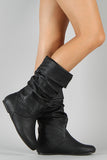 Wild Diva Lounge Kalisa-27N Slouchy Mid Calf Boot