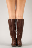Elastic Back Round Toe Riding Knee High Boot