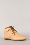 Bamboo Fold Over Cuff Lace Up Bootie