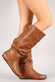 Slouchy Mid Calf Flat Boot