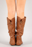 Slouchy Mid Calf Flat Boot