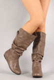 Slouchy Mid Calf Flat Boot