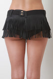 Leatherette Fringe Belt