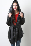 Leatherette Hoodie Jacket