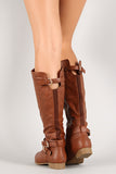 Thin Straps Almond Toe Mid Calf Boot