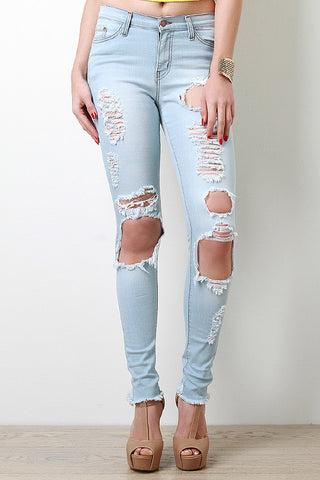 Pale Worn Skinny Jeans