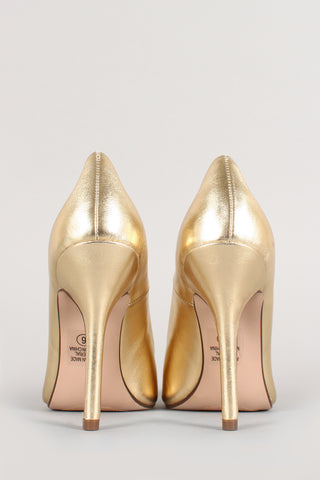 Delicious Metallic Pointy Toe Stiletto Pump