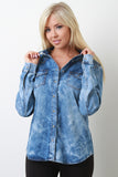 Acid Wash Denim Shirt Top