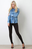 Acid Wash Denim Shirt Top