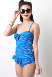 Polka Dot Ruffle Tankini Set