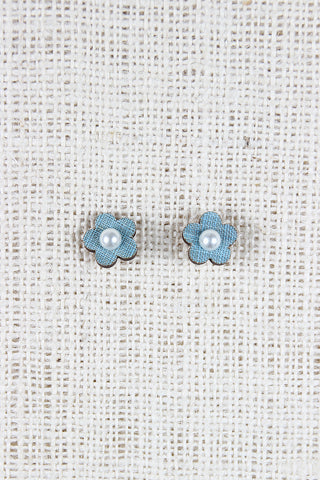 Floral Linen Earrings