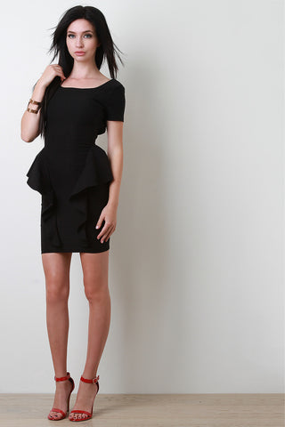 Side Peplum Ruffle Dress