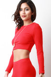 Jersey Long Sleeve Crop Top