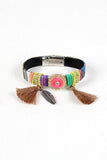 Neon Tribal Embroidered Bracelet