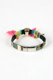 Neon Tribal Embroidered Bracelet