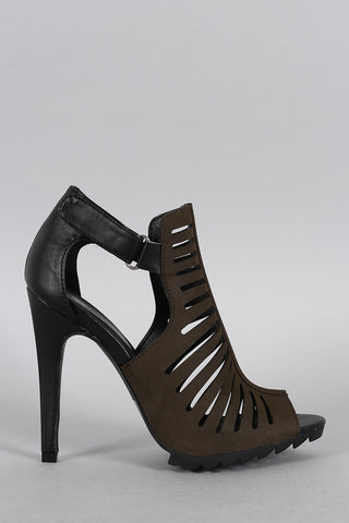 Qupid Strappy Cutout Bootie