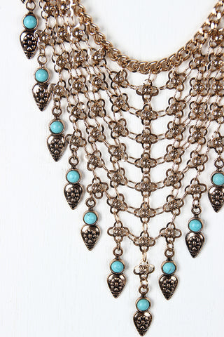 Quatrefoil Chain Statement Necklace