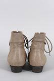 Breckelle Pointy Toe Lace Up Booties