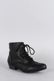 Breckelle Pointy Toe Lace Up Booties