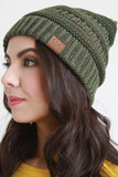 Mottled Ridged Knit Beanie