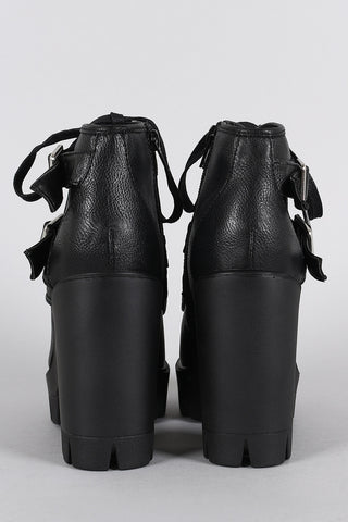 Bamboo Combat Lug Sole Ankle Boots