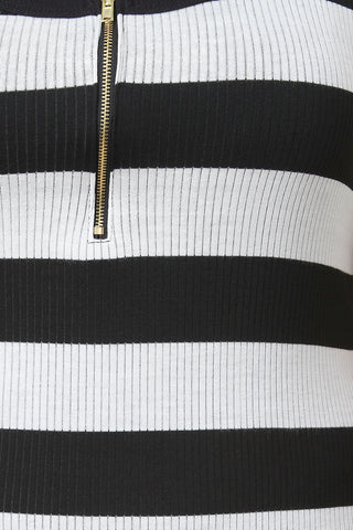 Plus Sizes Striped Zip Up Tank Midi Dress