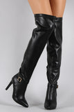 Qupid Pointy Toe Thigh High Stiletto Boot