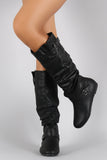 Wild Diva Lounge Cell Phone Pocket Slouchy Knee High Flat Boot