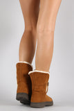 Bamboo Faux Sheepskin Suede Gem Mid Calf Boot