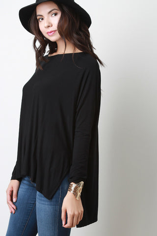 Long Sleeve Slit High Low Top