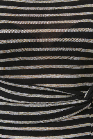 Striped Twist Waist Midi Dress