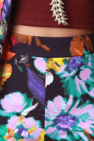 Impressionist Flower High Waist Shorts