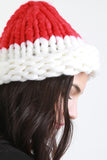 Two-Tone Oversized Knit Beanie