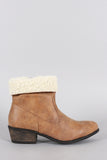 Dollhouse Western Flair Shearling Cuff Booties