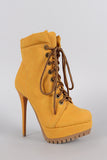 Shoe Republic LA Stiletto Lug Work Booties