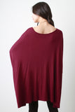 Oversized Drape Dolman Sleeves High Low Top