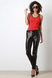 Sequin Fitted Pants