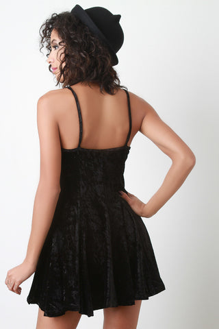 Sleeveless Velvet Skater Dress