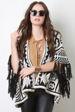 Open Front Tribal Knit Kimono