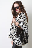 Open Front Tribal Knit Kimono