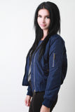 Zipped Up Bomber Puffer Jacket