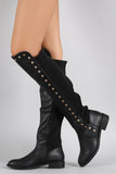 Liliana Pyramid Studded Riding Knee High Boots