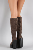 Speed Limit 98 Suede Chunky Lug Sole Platform Heeled Boots