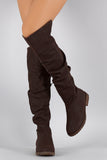 Bamboo Slouchy Round Toe Over-The-Knee Riding Boots