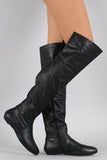 Bamboo Slouchy Elastic Gores Over the Knee Boots